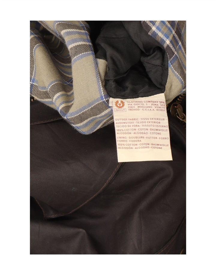 Giacca da uomo in cotone cerato Belstaff UK 40 grande cotone marrone
