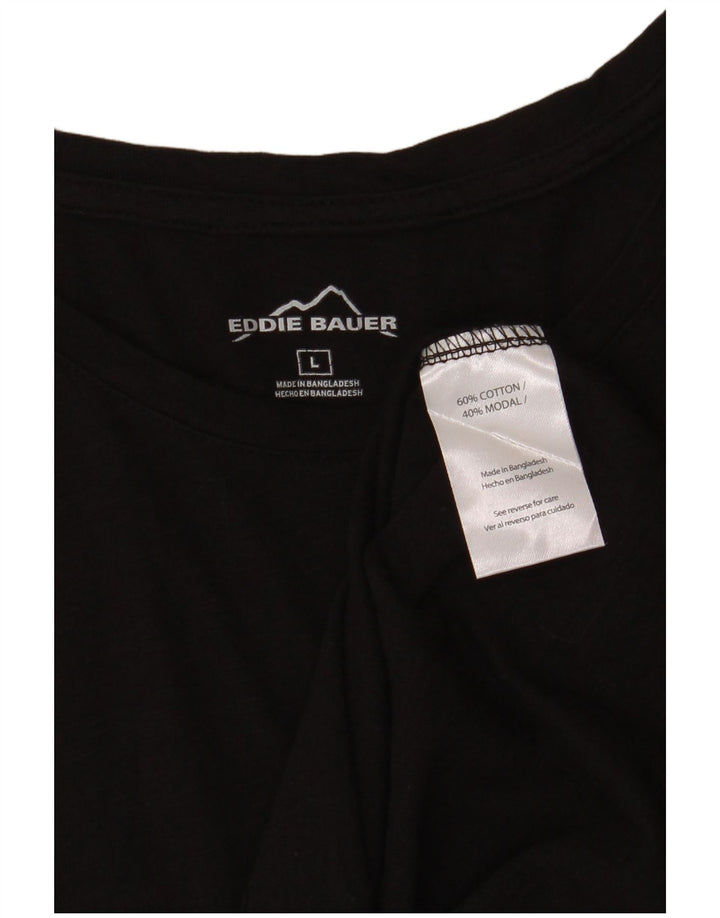 T-shirt da donna Eddie Bauer Top UK 14 grande cotone nero