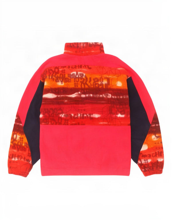 Colmar Mens Graphic Zip Neck Fleece Jumper 2XL Pink Colourblock