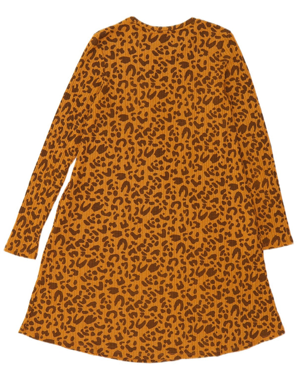 Abito a trapezio da donna Marks & Spencer UK 10 piccola stampa animalier marrone