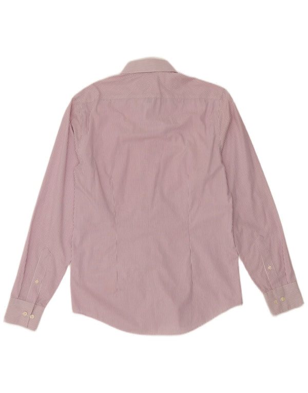 Camicia slim fit da uomo Calvin Klein taglia 38 15 cotone gessato rosa medio