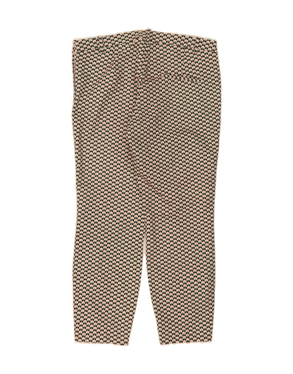 H&M Womens Skinny Casual Trousers EU 44 XL W36 L27 Beige Geometric Cotton