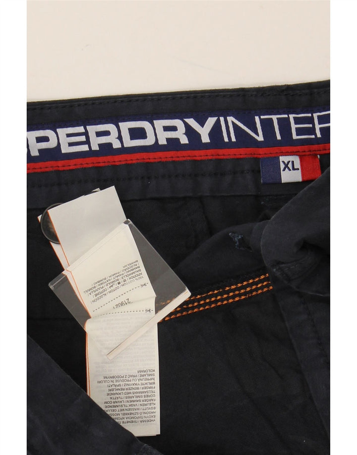 Pantaloncini chino da uomo SUPERDRY XL W38 cotone blu navy
