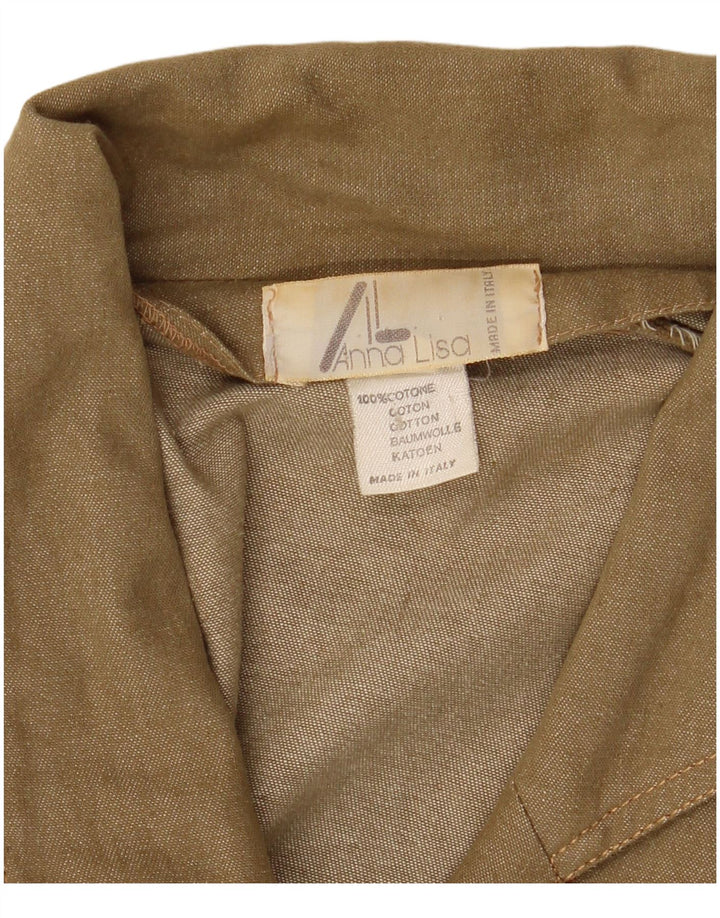 Giacca blazer vintage da donna a 3 bottoni con linea lunga IT 42 Cotone verde medio