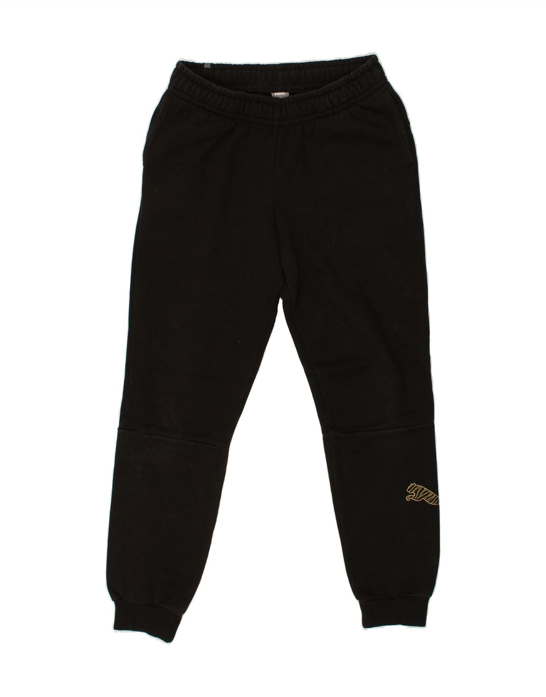 PUMA Mens Tracksuit Trousers Joggers Small Black Cotton | Vintage Puma | Thrift | Second-Hand Puma | Used Clothing | Messina Hembry 