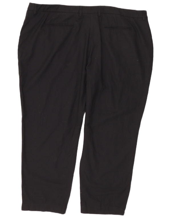 Pantaloni da abito a vita alta da donna Marks & Spencer UK 22 3XL W44 L25 Nero