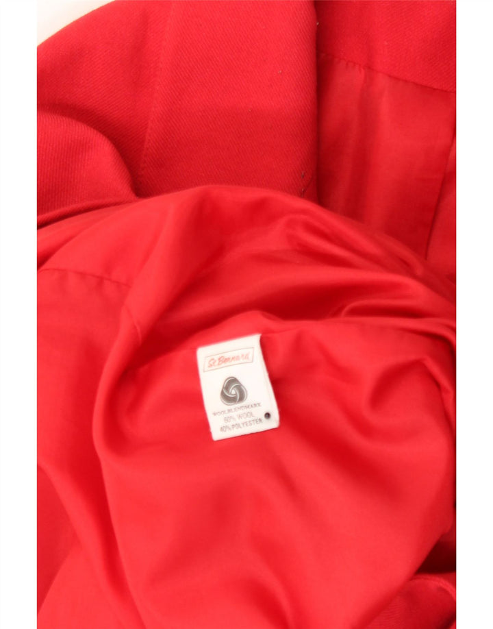 ST. BERNARD Womens Longline 2 Button Blazer Jacket UK 18 XL Red Wool Vintage St. Bernard and Second-Hand St. Bernard from Messina Hembry 