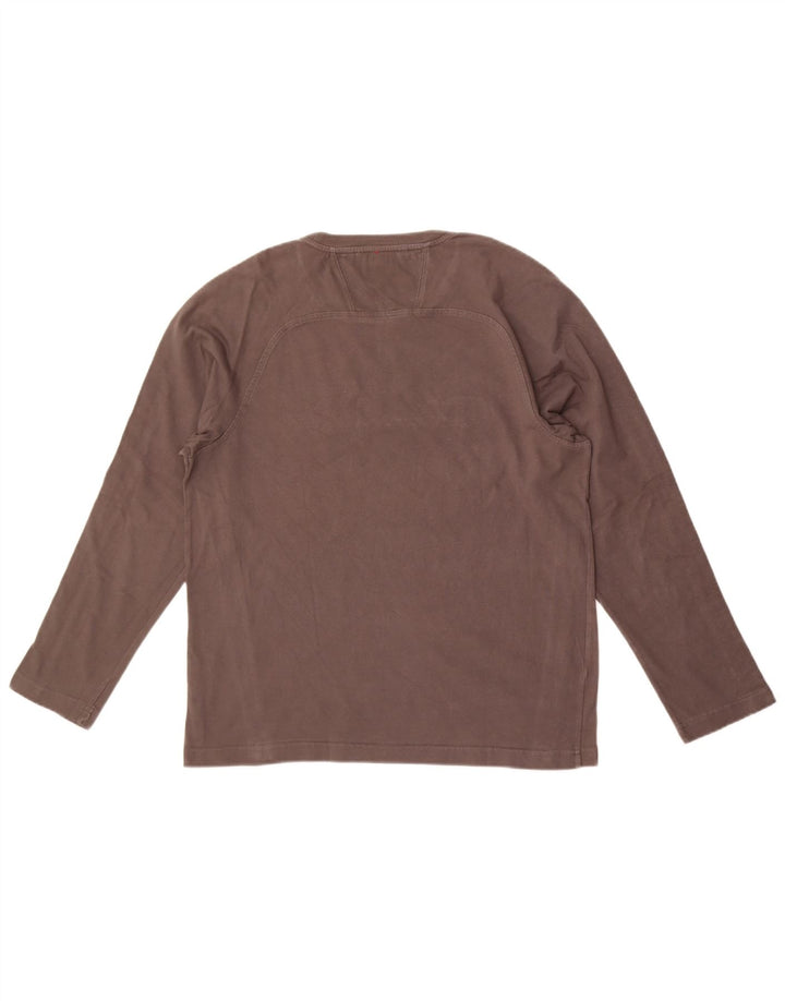 Champion Top grafico da uomo a maniche lunghe in cotone grigio medio