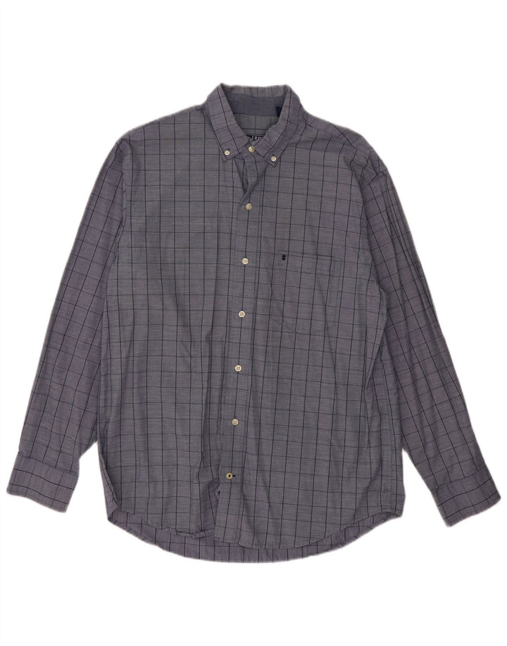 Camicia da uomo Izod in cotone a quadri grandi blu