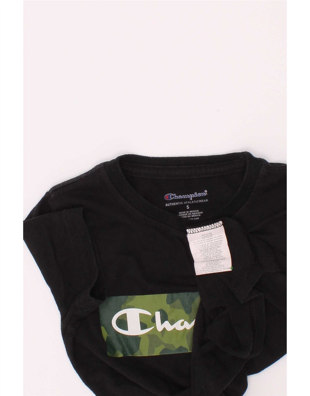 T-shirt grafica Champion da bambino, 4-5 anni, in cotone nero