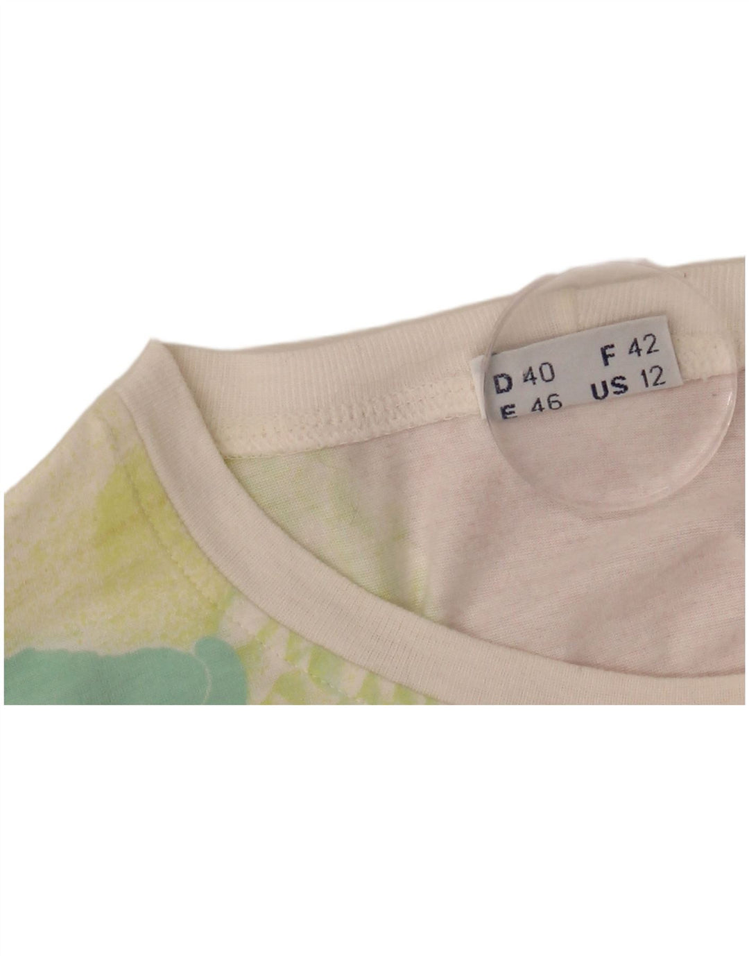 SERGIO TACCHINI T-shirt grafica da donna Top US 12 Large White Floral Cotton