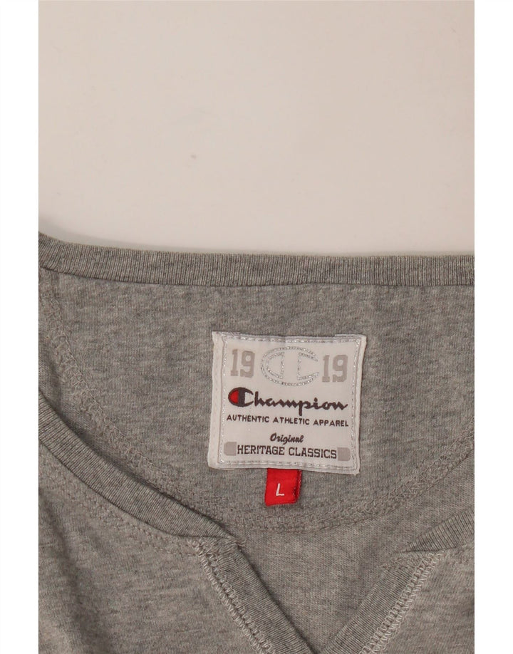 Champion Womens Heritage Classics Graphic Top manica lunga UK 14 Large Grigio