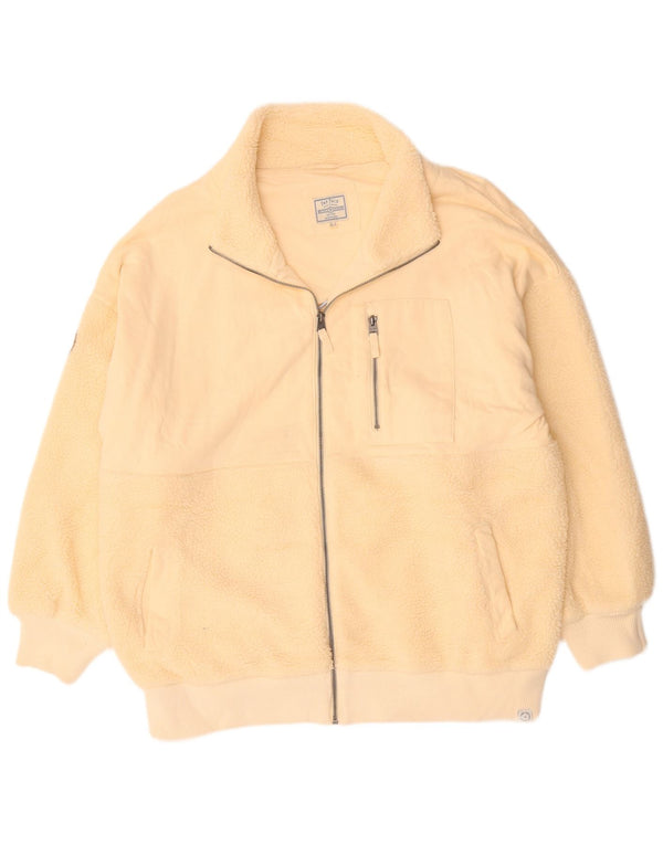 Giacca in pile da donna Fat Face UK 18 XL Poliestere bianco sporco