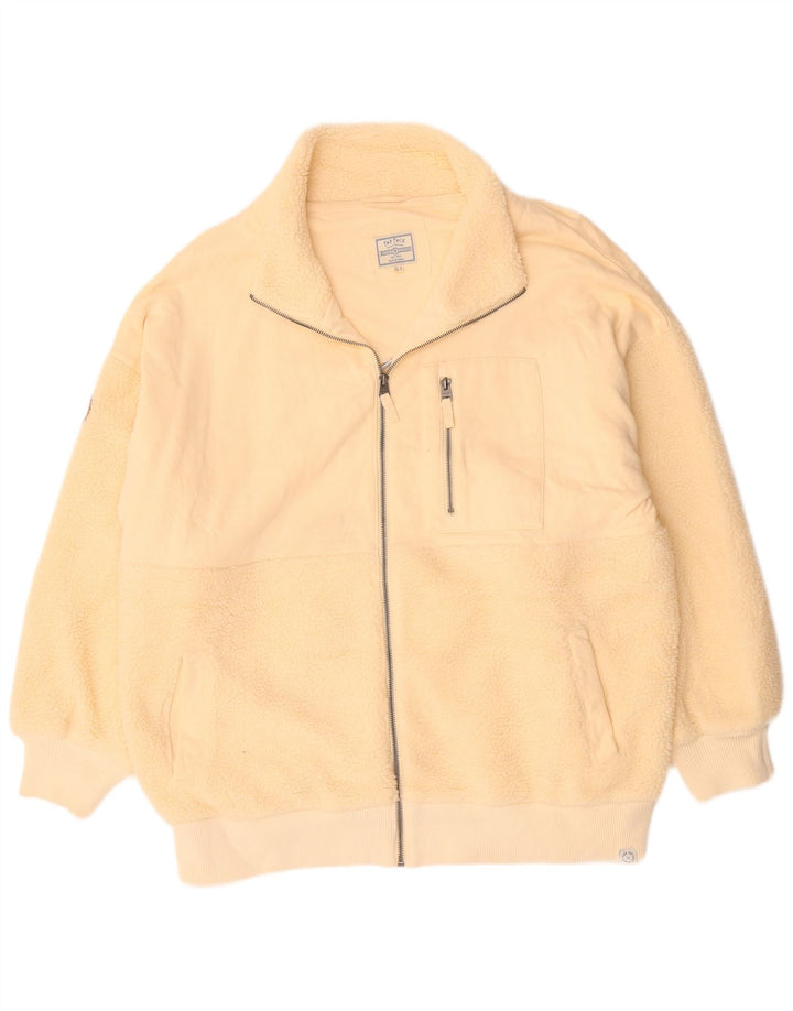 Giacca in pile da donna Fat Face UK 18 XL Poliestere bianco sporco