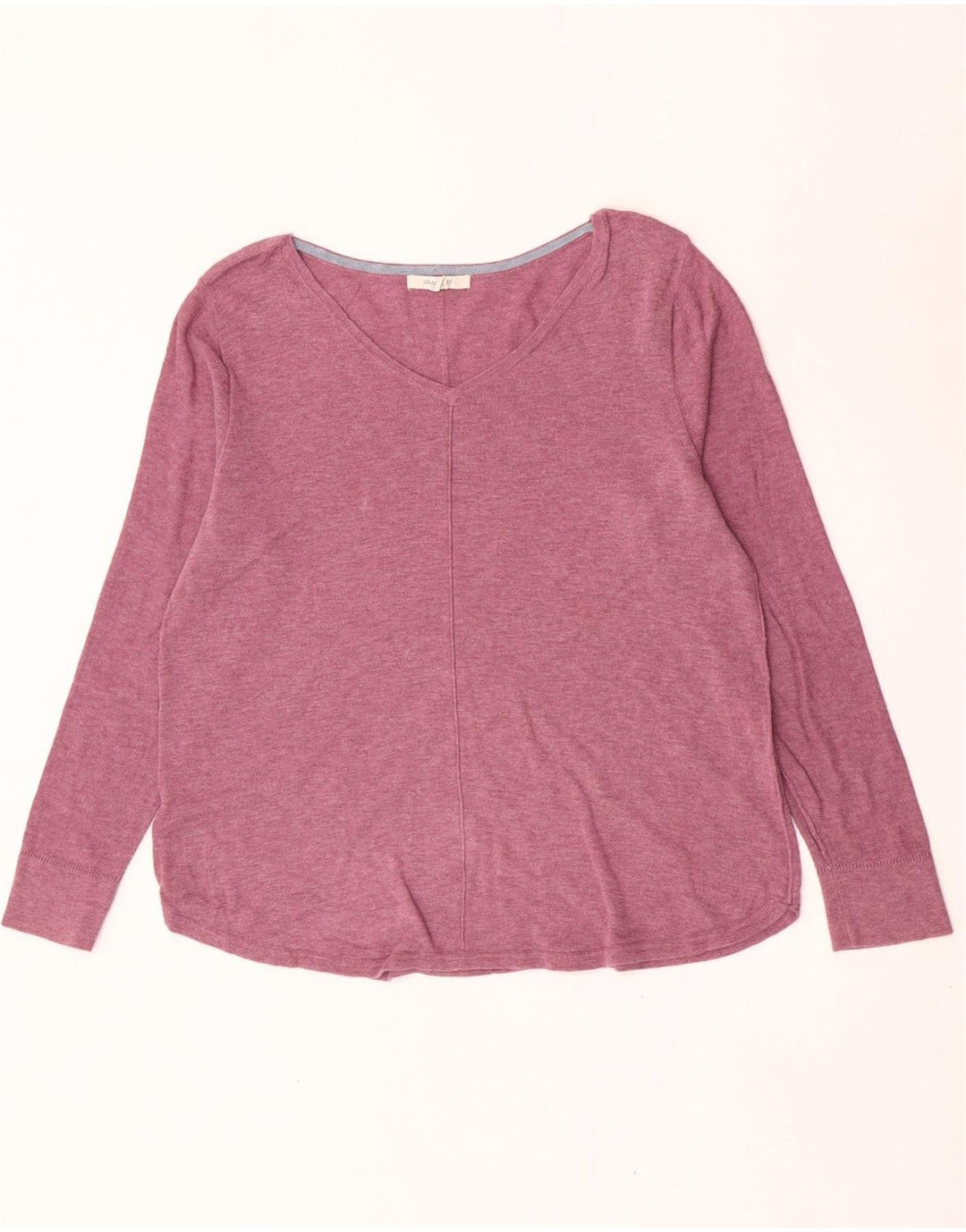Maglione maglione con scollo a V da donna White Stuff UK 14 Grande cotone rosa