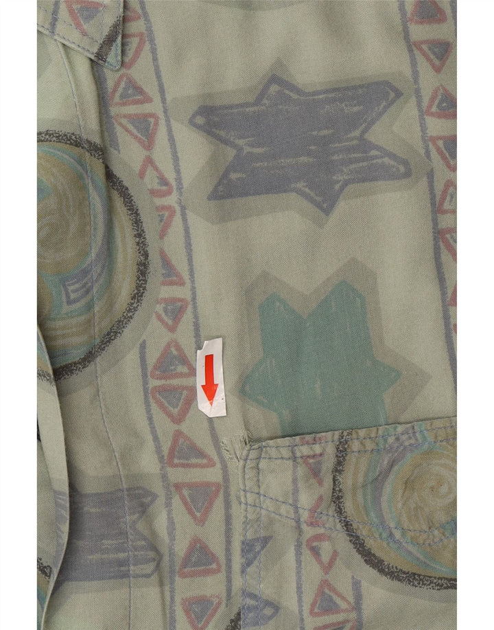 Camicia Azzurra Uomo Large Verde Geometrica
