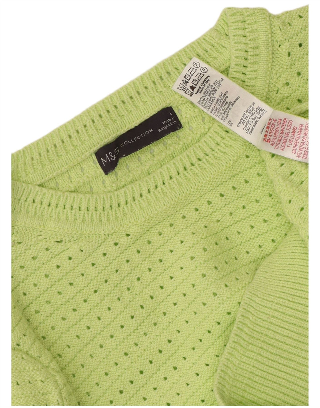MARKS & SPENCER Maglione girocollo da donna UK 14 Large Verde