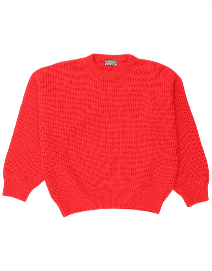 Maglione maglione girocollo da uomo Stefanel XL in lana rossa