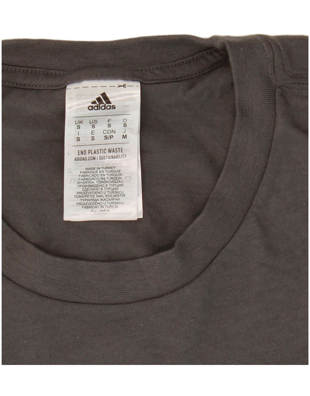 T-shirt grafica da uomo ADIDAS Top piccola in cotone grigio