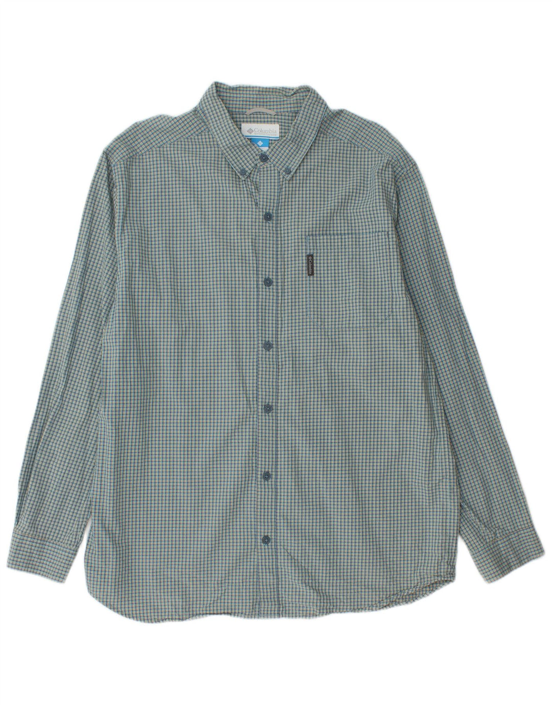 Camicia da uomo Columbia XL in cotone a quadri verdi