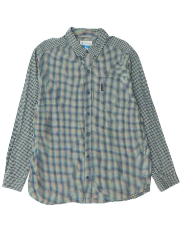 Camicia da uomo Columbia XL in cotone a quadri verdi