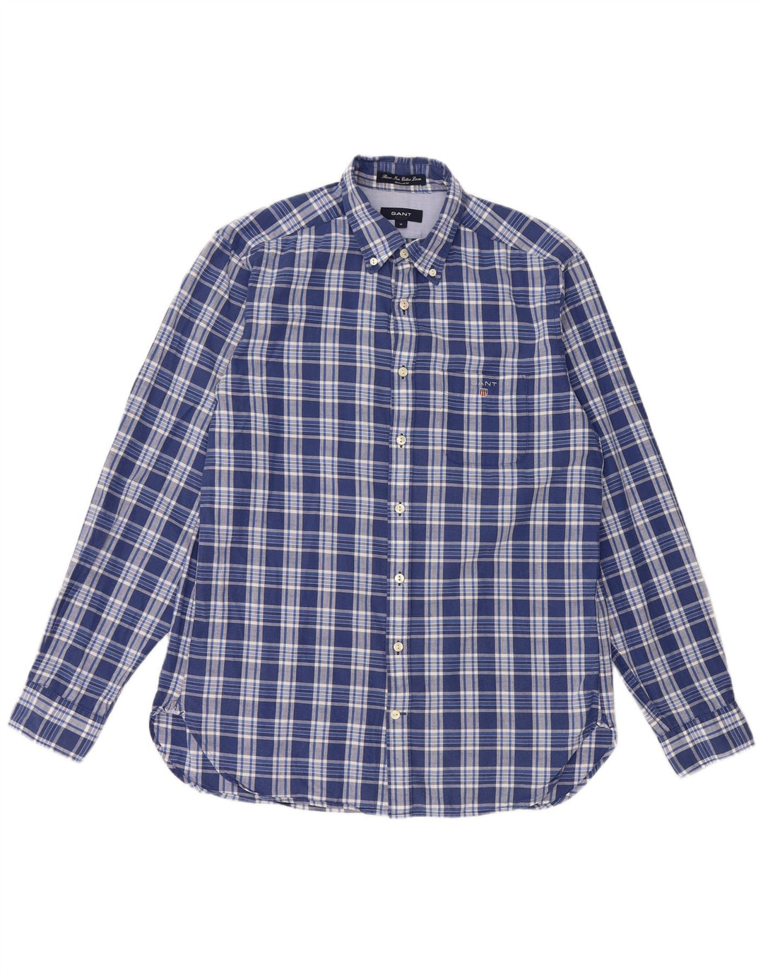 GANT Camicia da uomo vestibilità regolare in cotone a quadri blu medio