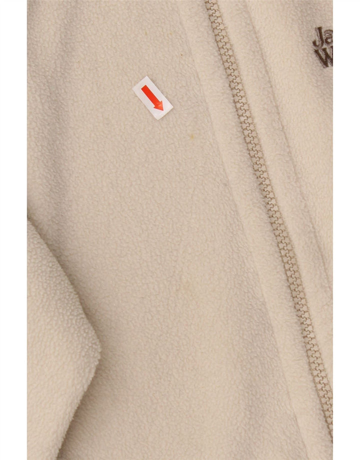 Giacca in pile da donna JACK WOLFSKIN UK 12/14 Poliestere bianco sporco medio