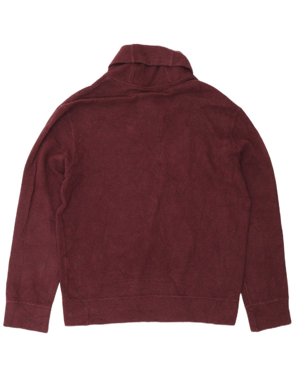POLO RALPH LAUREN Maglione da uomo con collo a scialle in cotone bordeaux medio