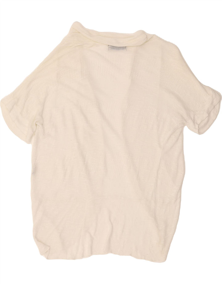 MOSSIMO Womens Short Sleeve Cardigan Top UK 10 Small White Vintage Mossimo and Second-Hand Mossimo from Messina Hembry 