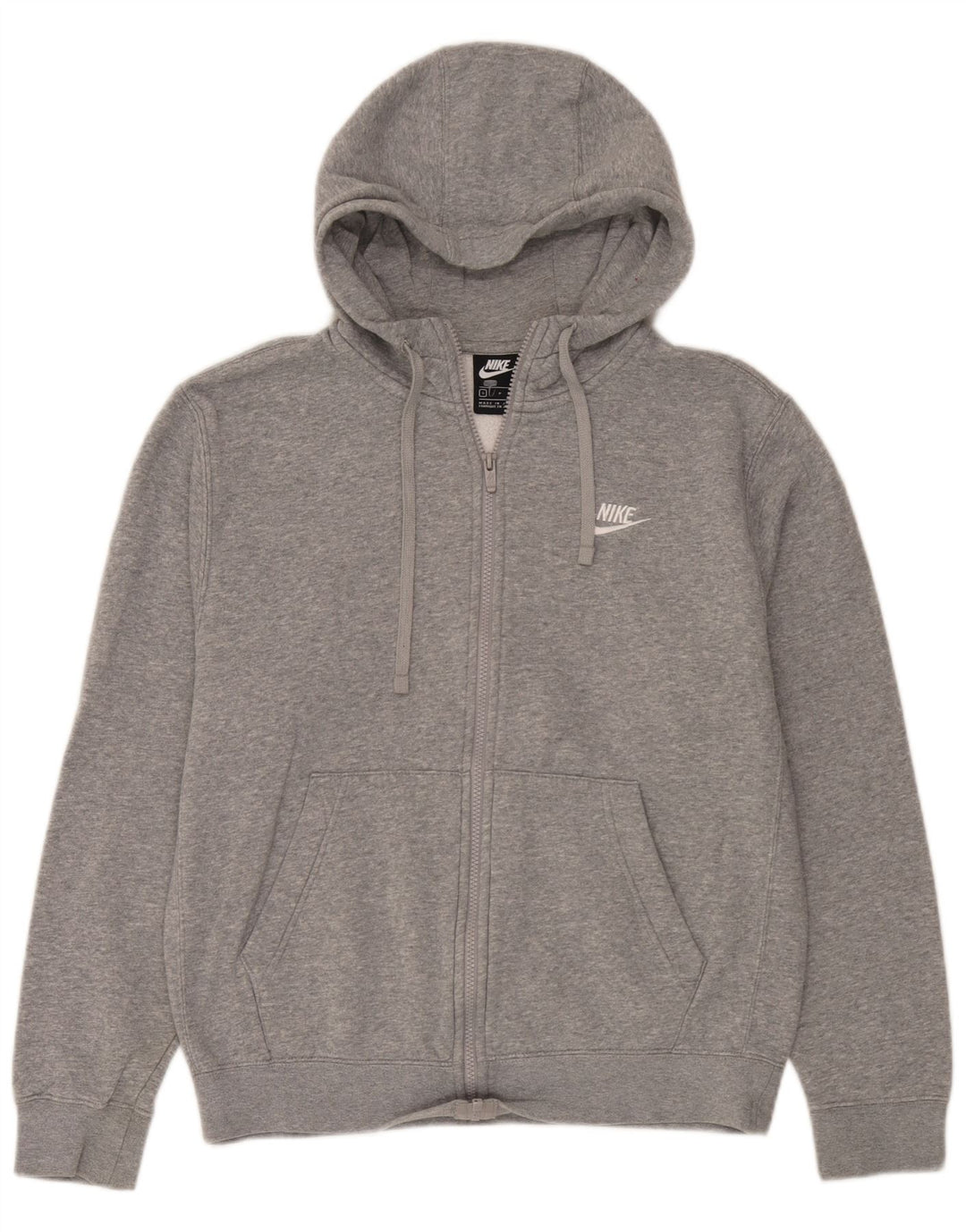 Felpa con cappuccio e zip Nike da uomo piccola in cotone grigio