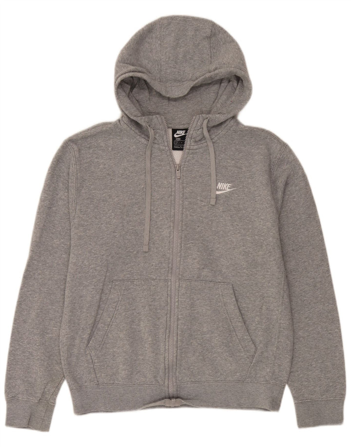 Felpa con cappuccio e zip Nike da uomo piccola in cotone grigio
