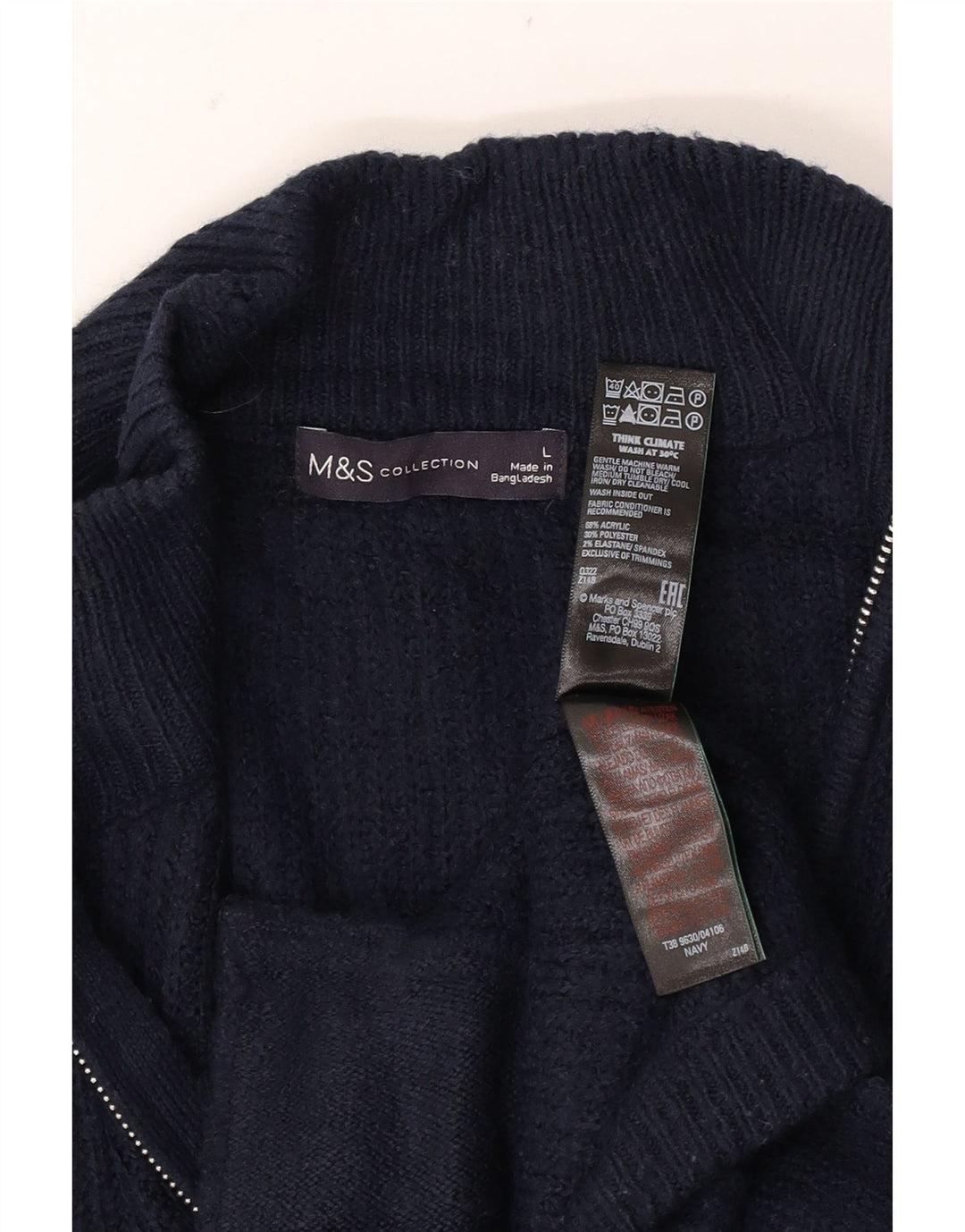 Maglione cardigan da uomo Marks & Spencer grande acrilico blu navy
