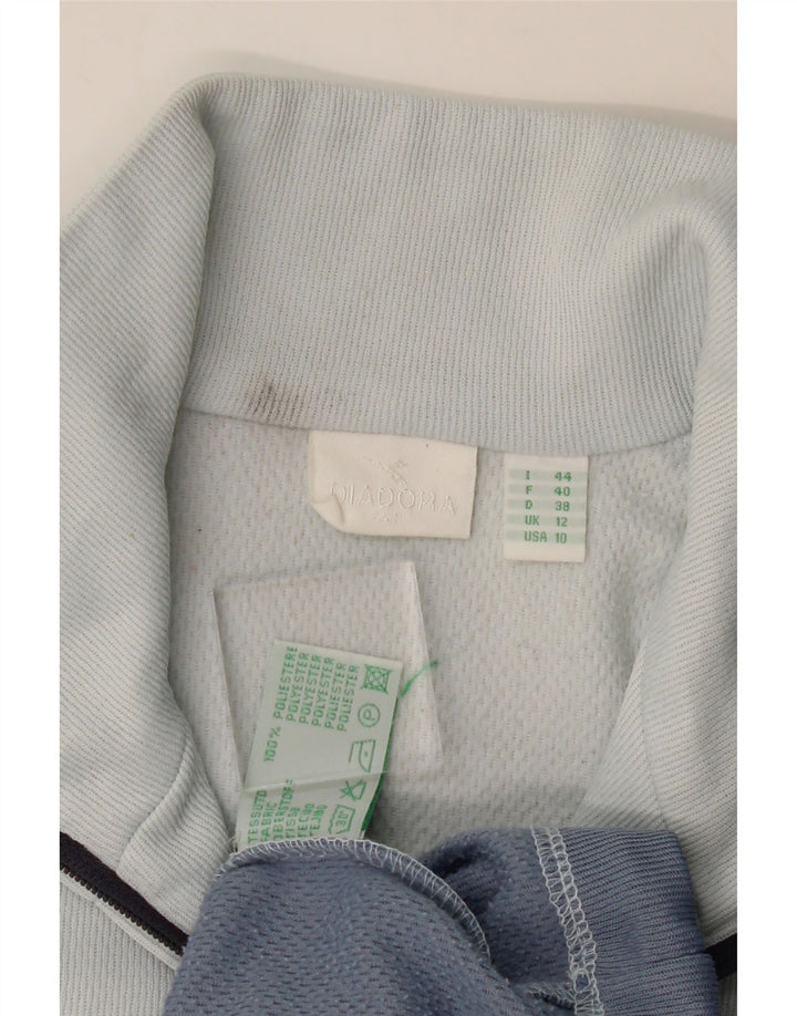 DIADORA Womens Tracksuit Top Jacket UK 12 Medium Blue Colourblock Vintage Diadora and Second-Hand Diadora from Messina Hembry 