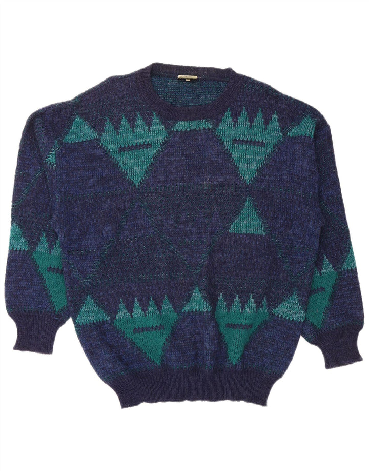 4 CASTELLA Maglione da uomo con scollo a barca IT 56 XL Blu navy geometrico