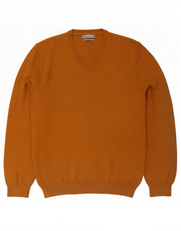 Maglione da uomo con scollo a V Marks & Spencer XL in cotone beige