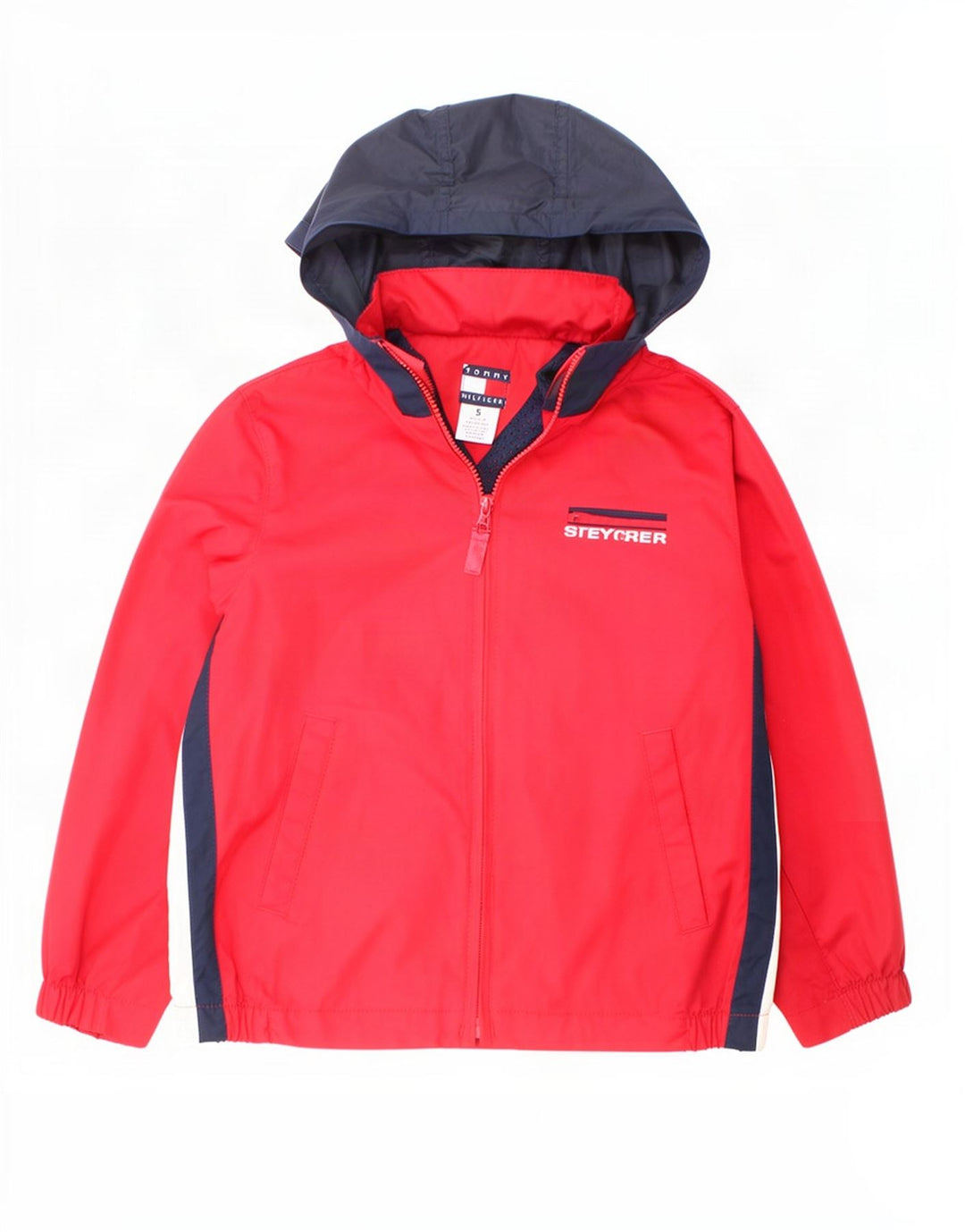 Bomber con cappuccio Tommy Hilfiger per ragazzi 4-5 anni rosso color block