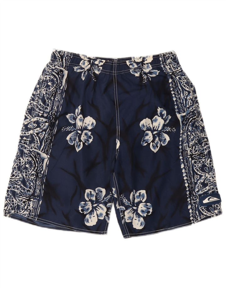 Pantaloncini da bagno grafici da uomo Quiksilver medio poliestere floreale blu navy
