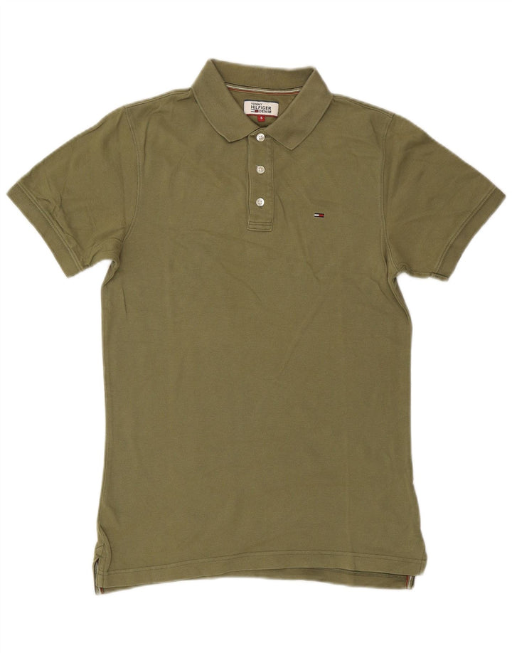Polo da uomo Tommy Hilfiger piccola in cotone kaki