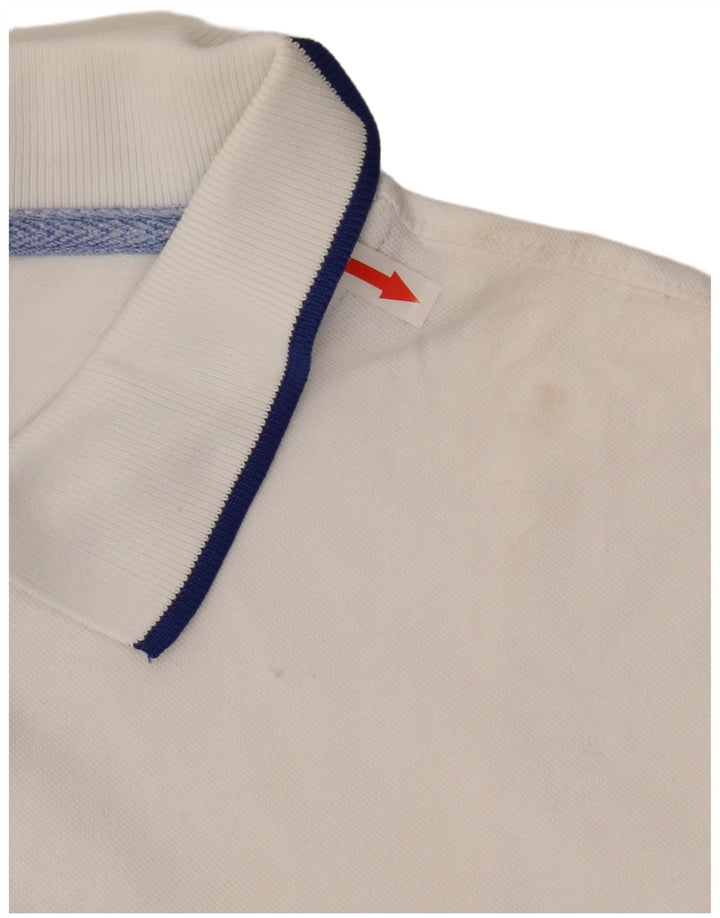Polo grafica da uomo Rhode Island grande in cotone bianco