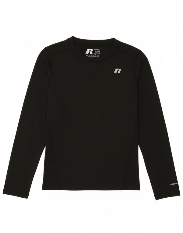Russell Athletic Girls Top Long Sleeve 14-15 Years Large Black Sports