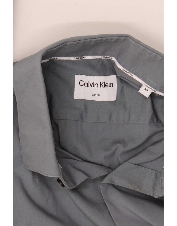 Camicia slim fit da uomo Calvin Klein taglia 39 grigio medio
