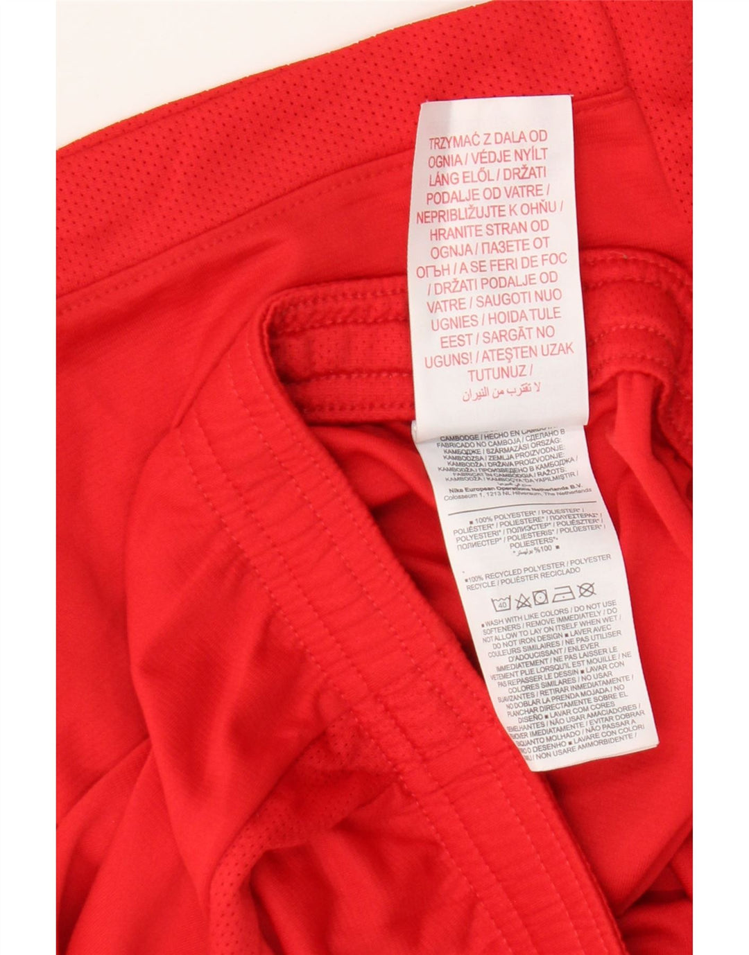 Pantaloncini sportivi Nike da ragazzo Dri Fit 10-11 anni poliestere rosso medio