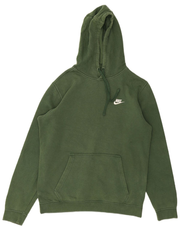 Nike Mens Hoodie Jumper Medium Green Cotton