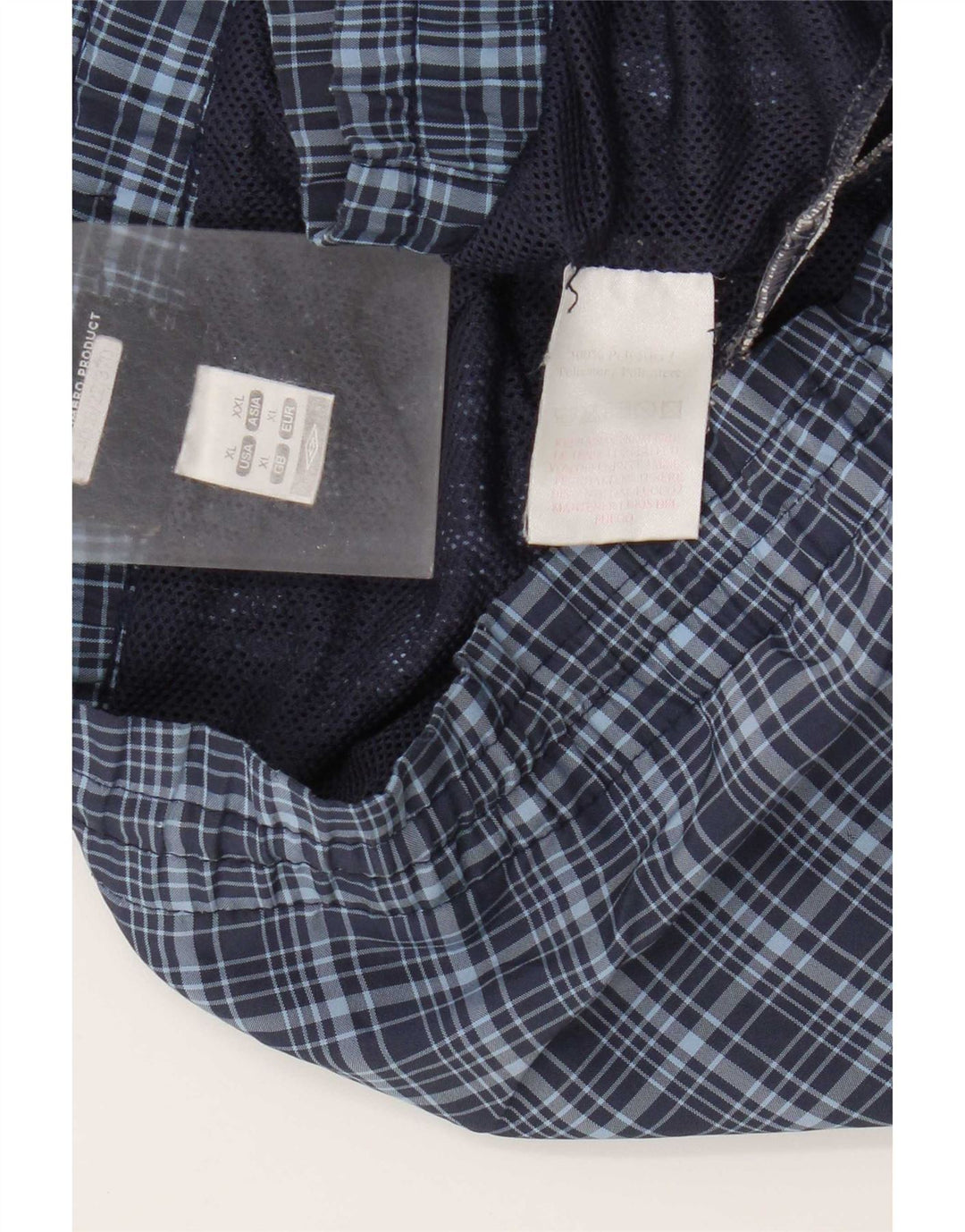 Pantaloncini da bagno da uomo Umbro XL blu navy a quadri in poliestere