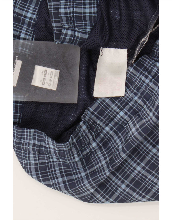 Pantaloncini da bagno da uomo Umbro XL blu navy a quadri in poliestere