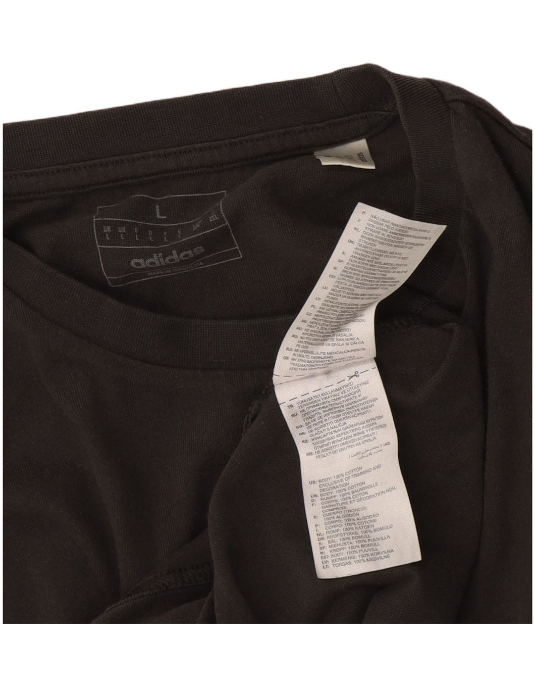 T-shirt grafica da uomo Adidas Top grande in cotone grigio