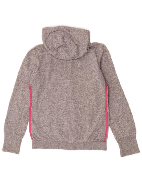 Felpa con cappuccio e zip per ragazze Adidas 11-12 anni in cotone grigio screziato