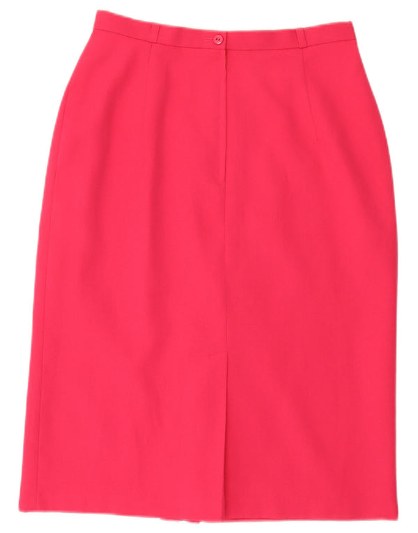 Gonna a tubino vintage da donna UK 14 media W28 poliestere rosa