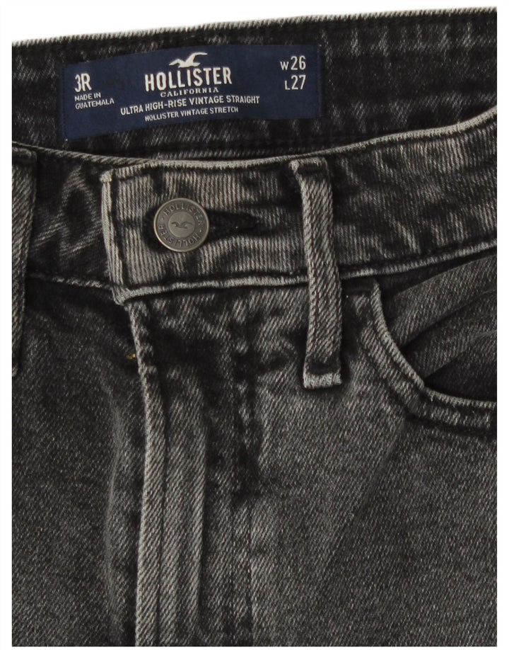 Jeans dritti invecchiati Hollister da donna US 3 Small W26 L27 Grigi
