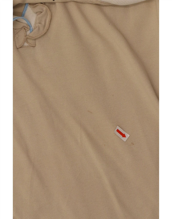 Polo da donna FRED PERRY con volant sul davanti UK 14 Large Beige Colourblock